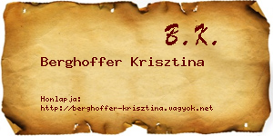 Berghoffer Krisztina névjegykártya