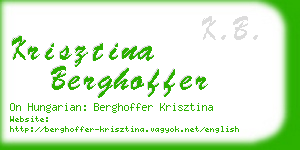 krisztina berghoffer business card